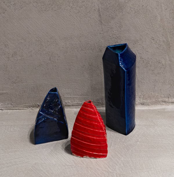 KAZUMASA MIZOKAMI - Tre vasi in ceramica