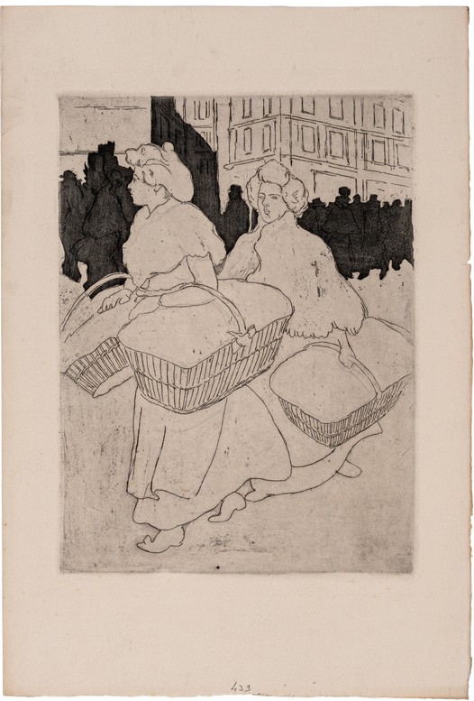 THEOPHILE STEINLEN - Blanchisseuses reportant l'ouvrage