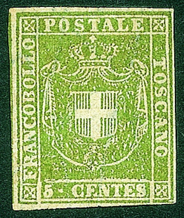 Antichi Stati Italiani - Toscana - Governo Provvisorio - 1860 - c.5 verde oliva (18a)