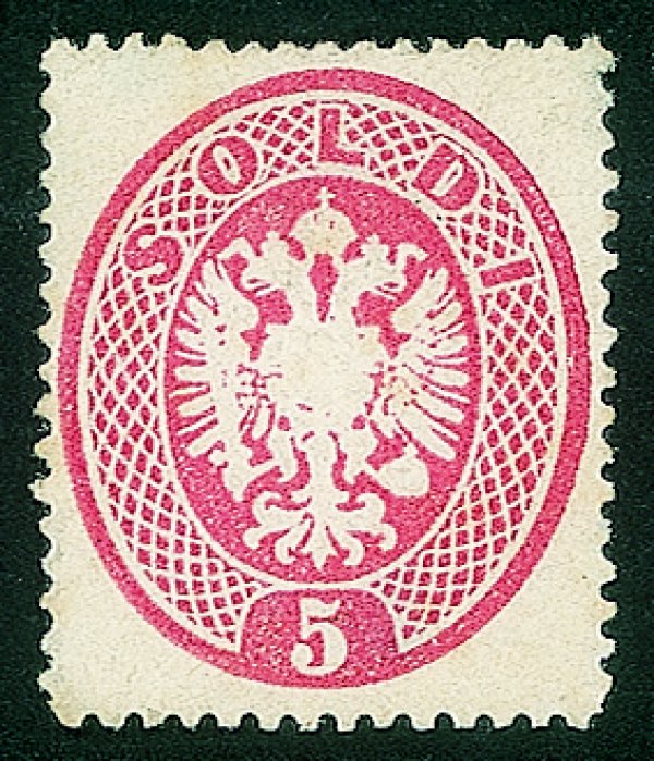 Antichi Stati Italiani - Lombardo Veneto - 1863 s.5 rosa (38)