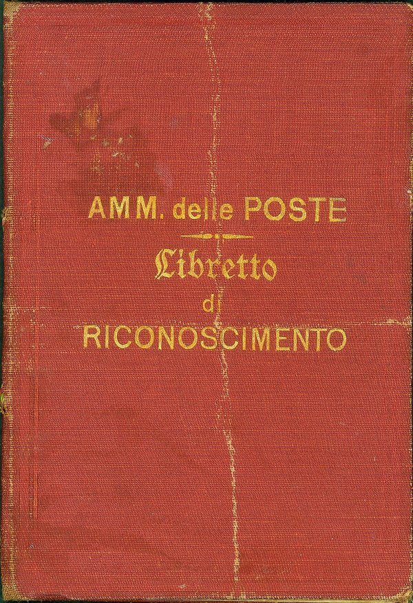 Regno - Vittorio Emanuele III - Libretto di riconoscimento postale non affrancato perchè rilasciato in sostituzione del precedente con 'nulla cedole bianche' - Genova 12.12.15 - 3 cedole asportate e 7 nuove