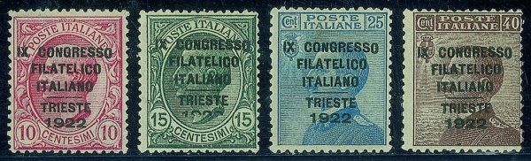 Regno - Vittorio Emanuele III - 1922 - Congresso Filatelico (123/126)