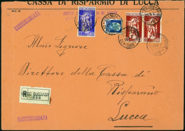 Regno - Vittorio Emanuele III - Lettera in tariffa centesimi ottanta per la Città del Vaticano affrancata con Pro Società Dante Alighieri c.30 bruno + c.50 violetto (307 + 308) da TORINO 26.III.32