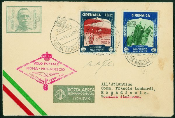 Regno - Posta Aerea - 1934 - Volo Roma Mogadiscio - Longhi 3205