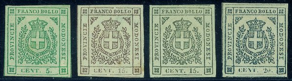 Antichi Stati Italiani - Modena - 1860 Governo Provvisorio serie di sette valori (12/18) nuova