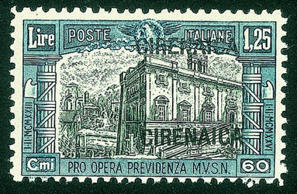 Colonie - Cirenaica - 1927 - 1,25 lire Milizia (40a) doppia soprastampa