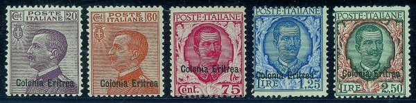 Colonie - Eritrea - 1928/1929 - Soprastampati (123/127) - serie completa