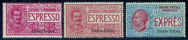 Colonie - Eritrea - 1907/1921 - Espressi (1/3) - serie completa