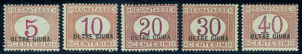 Colonie - Oltre Giuba - 1925 - Soprastampati (1/10) - serie completa