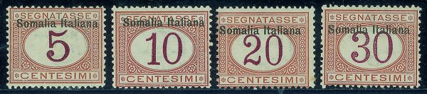 Colonie - Somalia - 1909 - Soprastampati (12/22) - serie completa