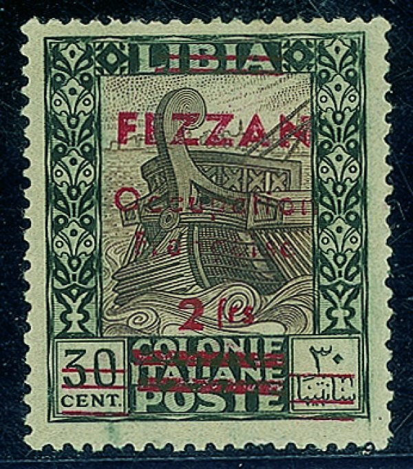 Occupazioni straniere delle colonie - Occupazione Francese - Fezzan - 1943 - Esemplare del 2 fr. su 30 cent Pittorica (4)