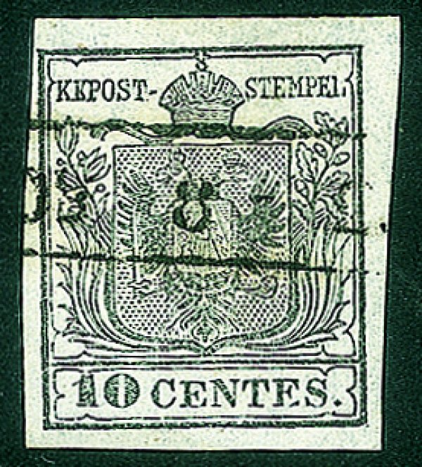 Antichi Stati Italiani - Lombardo Veneto - 1850 c.10 grigio argento