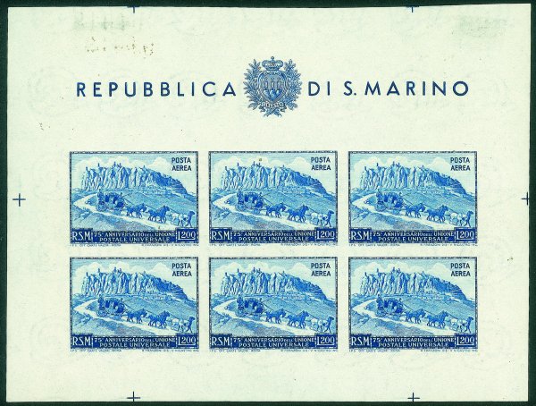 San Marino - 1951 - Foglietto Vedute (11) non dentellato