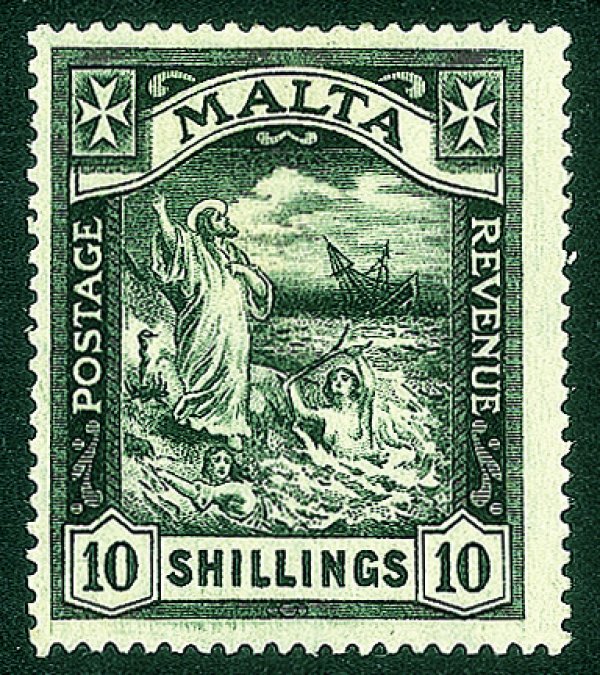 Estero - Malta - 1919 - 10 scellini Allegoria (65) - nuovo con gomma originale