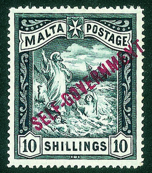 Estero - Malta - 1922 - 10 shilling soprastampato (81) - nuovo con gomma originale integra