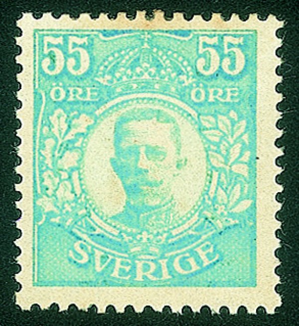 Estero - Svezia - 1917/1919 - 55 ore azzurro verde Re Gustavo V (101)