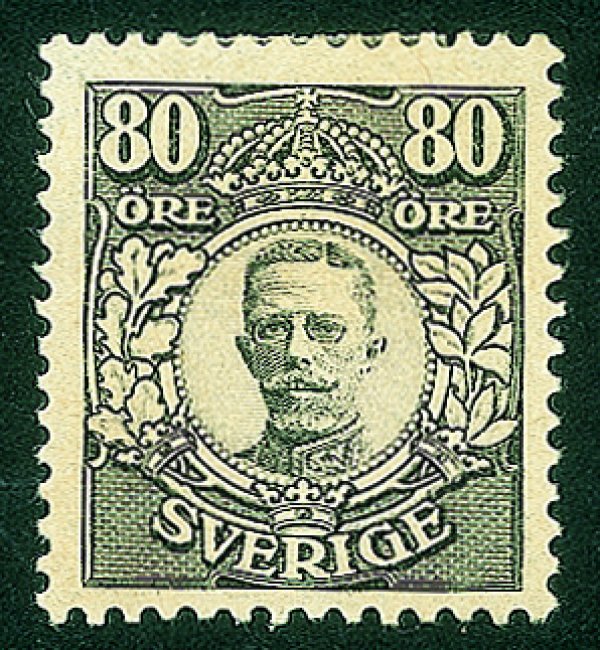 Estero - Svezia - 1917/1919 - 80 ore nero Re Gustavo V (103)