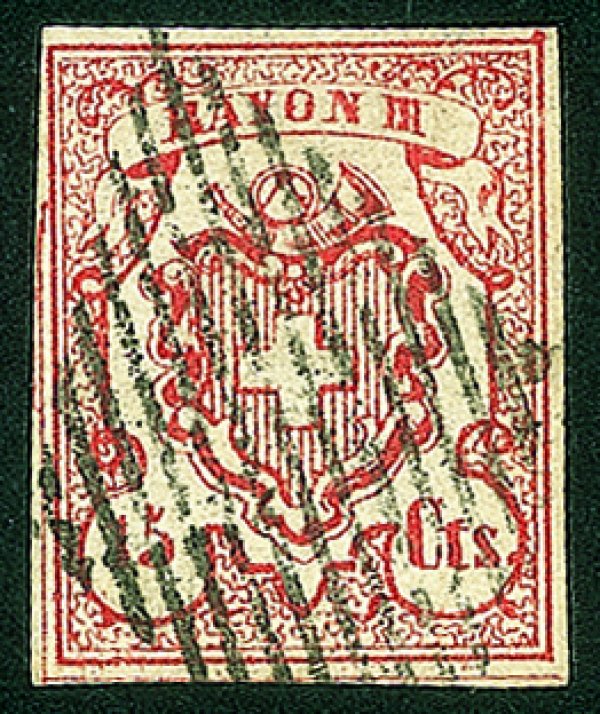 Estero - Svizzera - 1852 - 15 cent rosso Rayon III (24)