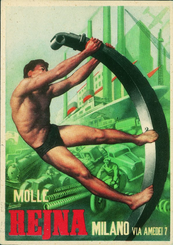 Cartoline - Pubblicitarie - Rejna Molle Milano - illustratore Boccasile