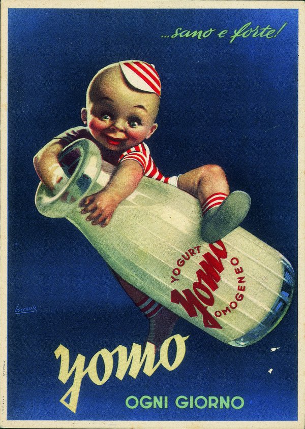 Cartoline - Pubblicitarie - Yomo ...sano e forte! - illustratore Boccasile