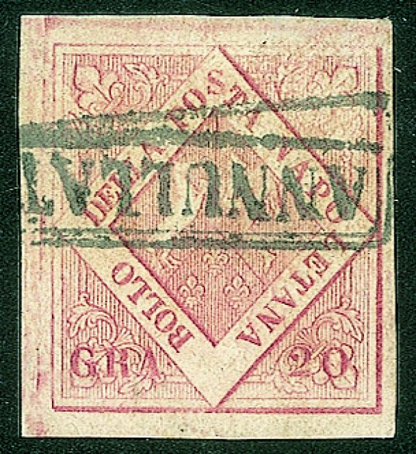 Antichi Stati Italiani - Napoli - 1858 - Fresco 20 grana rosa brunastro I Tavola (12) usato