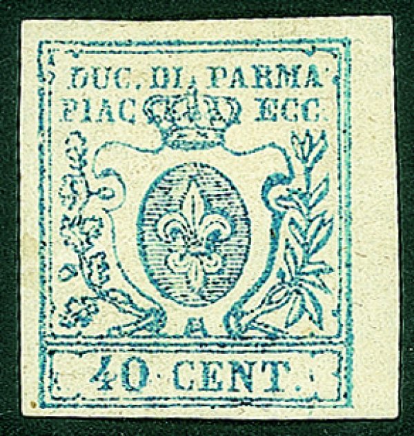 Antichi Stati Italiani - Parma - 40 cent. III em. cifra ritoccata (Sass. 11e)