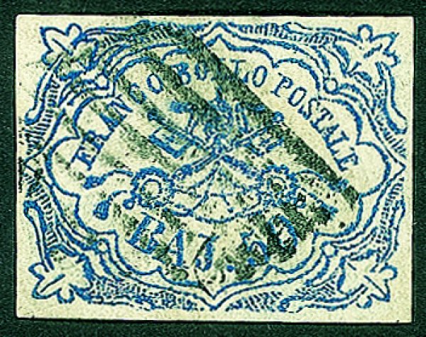 Antichi Stati Italiani - Stato pontificio - 1864 - Bell'esemplare del 50 baj azzurro oltremare scuro (12)