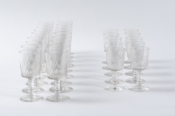Servizio di calici.
Francia, Manifattura Baccarat, seconda metà del XX secolo.
Cristallo.