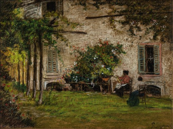 ARTISTA ITALIANO DEL XX SECOLO - Figure in giardino