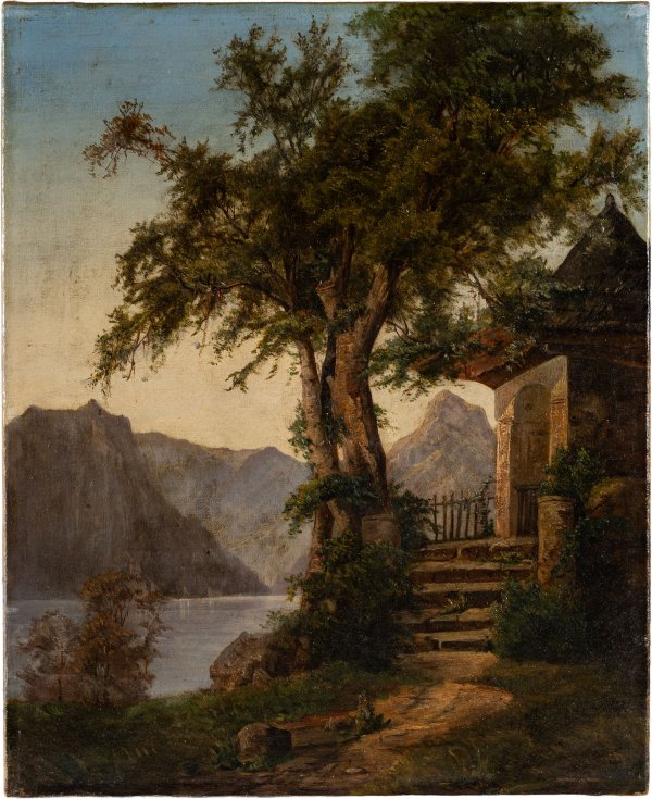 ARTISTA ITALIANO DEL XIX-XX SECOLO - Paesaggio con albero