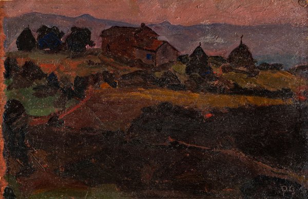 ARTISTA ITALIANO DEL XIX-XX SECOLO - Paesaggio al tramonto