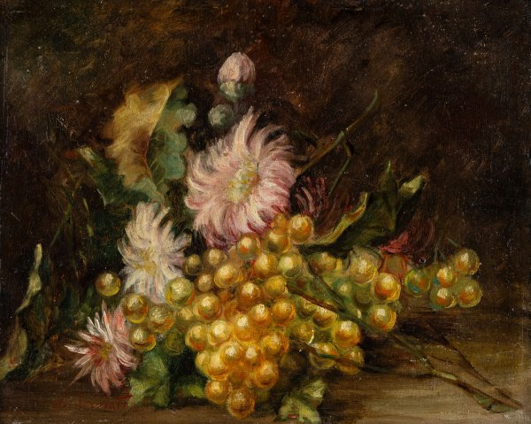 ARTISTA ITALIANO DEL XIX-XX SECOLO - Natura morta con uva