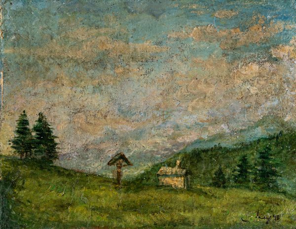 ARTISTA EUROPEO DEL XIX-XX SECOLO - Paesaggio montano
