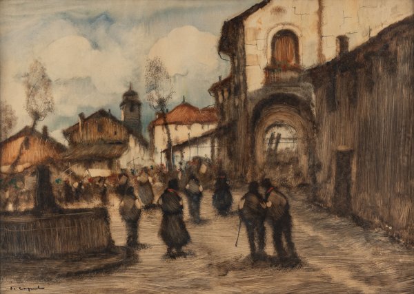 VITTORE ANTONIO CARGNEL - Piazza di paese