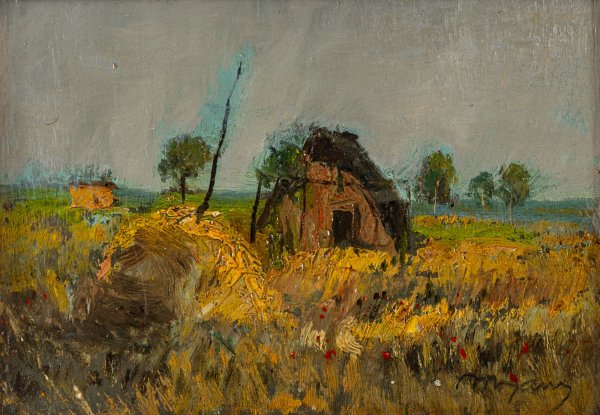 AUGUSTO MAJANI - Paesaggio con capanno