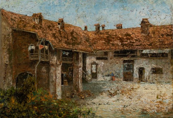 ARTISTA ITALIANO DEL XIX-XX SECOLO - Vecchio cascinale