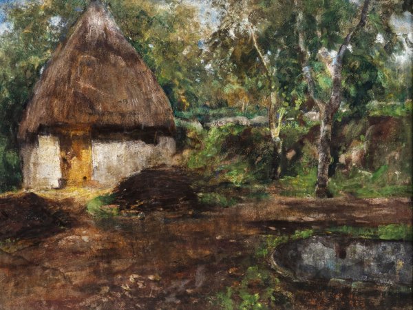 ARTISTA ITALIANO DEL XIX-XX SECOLO - Capanno tra gli alberi