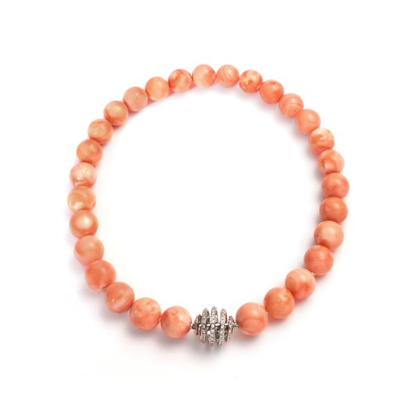 Collana in Corallo Rosa Deep Sea del Pacifico.