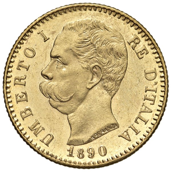 SAVOIA - Regno d'Italia - Umberto I, 1878 - 1900
20 Lire Stemma - 1890 - Gig. 19
Oro
SPL+