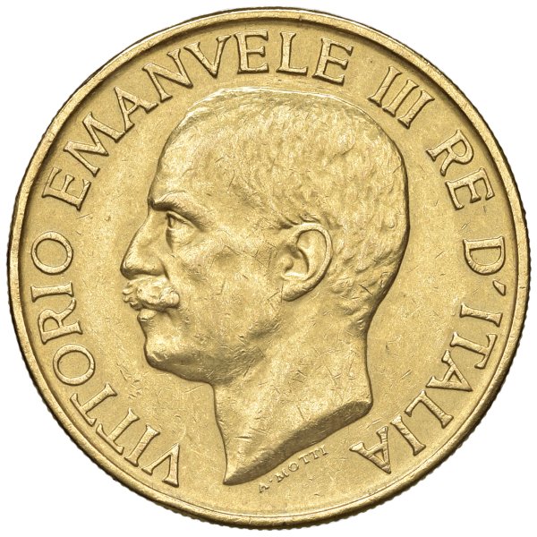SAVOIA - Regno d'Italia - Vittorio Emanuele III, 1900 - 1943
100 Lire Fascio - 1923
Oro
Colpetti ai bordi - Gig. 7
BB - R