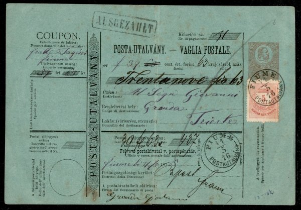 Occupazioni I guerra mondiale - Fiume - Periodo Austro Ungarico