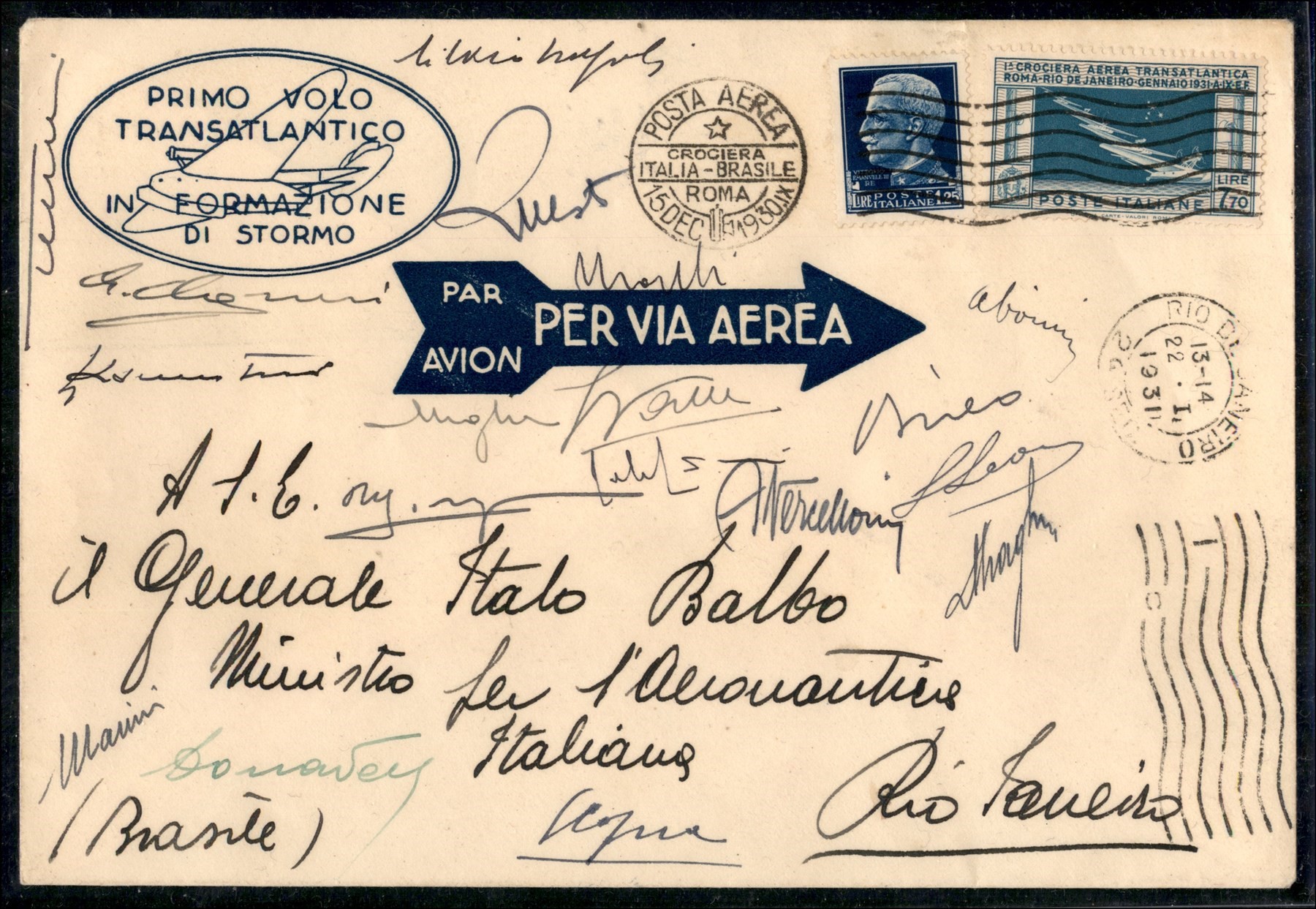 Regno - Posta Aerea - Crociera Transatlantica Balbo