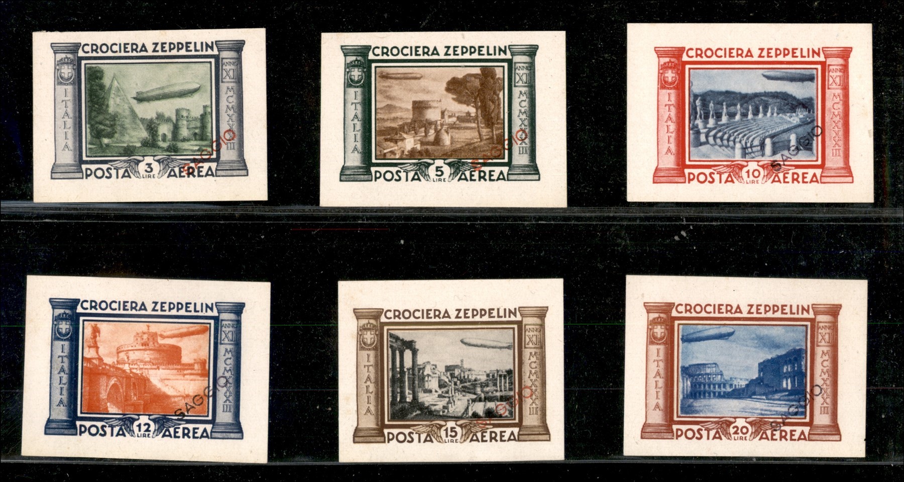 Regno - Posta Aerea - 1933 - Saggi fotografici della serie Crociera Zeppelin (45/50)