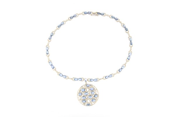 COLLANA - Collier in oro bianco 18kt, anni '80