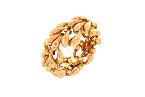 BRACCIALE - Bracciale in oro rosso 18kt, anni '40