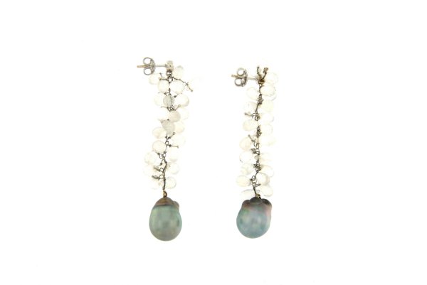 ORECCHINI - Orecchini in oro bianco 18 kt, anni '00