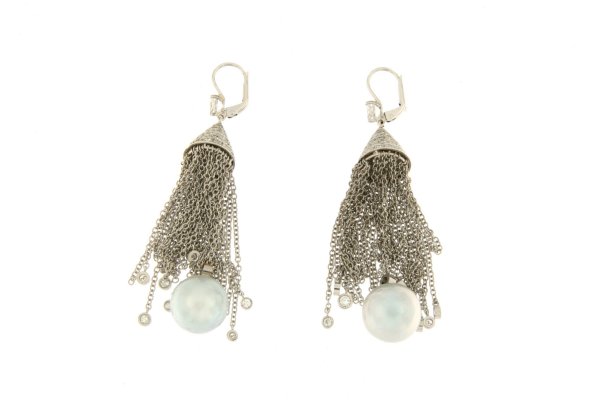 ORECCHINI - Orecchini in oro bianco 18kt, anni '00