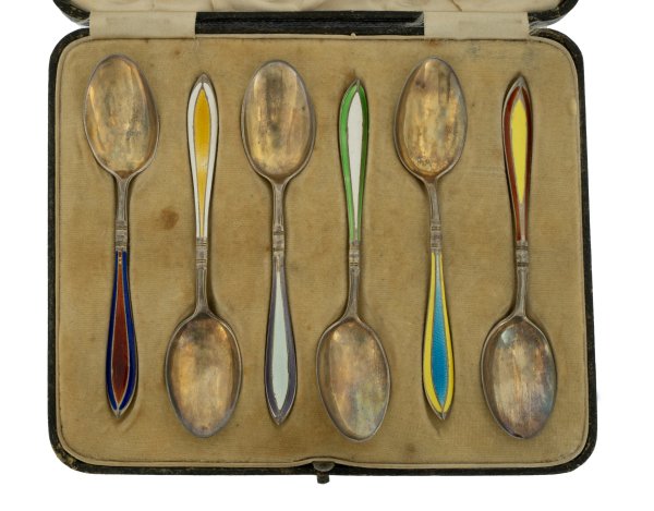 ARGENTI - Set cucchiaini in argento 800, anni '20