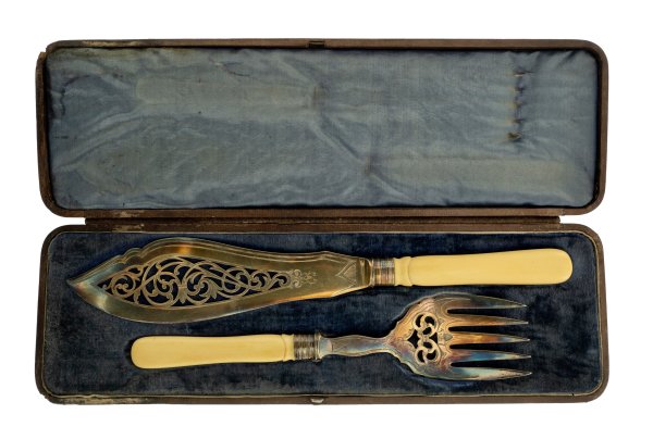 ARGENTI - Set posate per torta in argento, anni '30