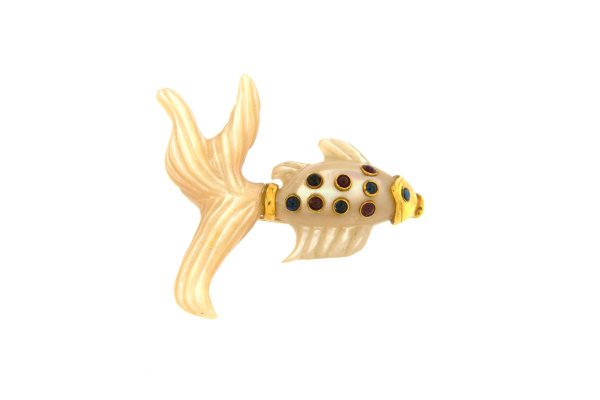 spilla - Spilla in oro giallo 18kt, anni '60